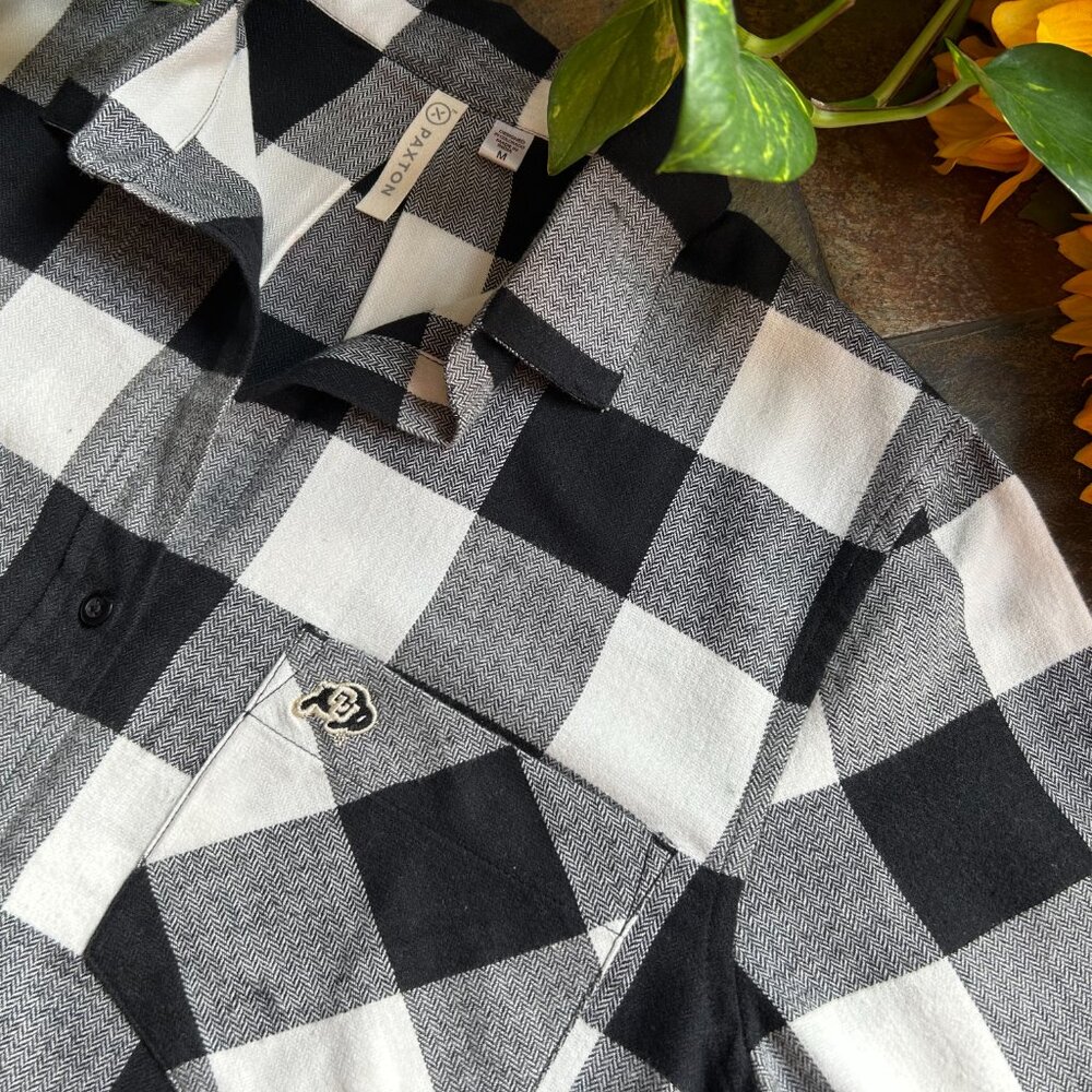 SKO BUFFS! CU Boulder Ladies Flannel Buffalo Check Top (NEW)